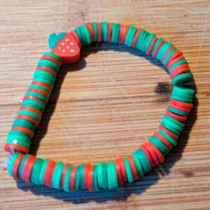 Strawberry Clay Bead Bracelet